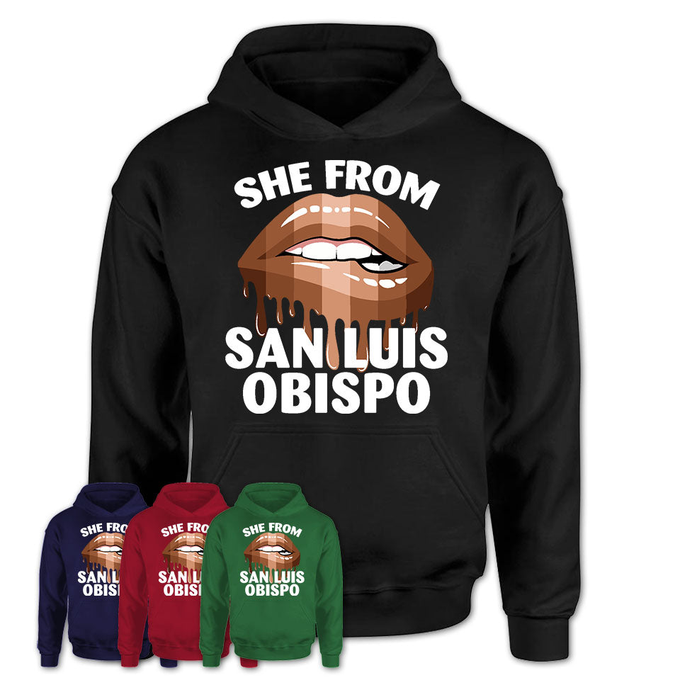 She From San Luis Obispo California T-Shirt Black Lives Matter Sexy Lips Girl Shirt