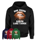 She From South Lake Tahoe California T-Shirt Black Lives Matter Sexy Lips Girl Shirt