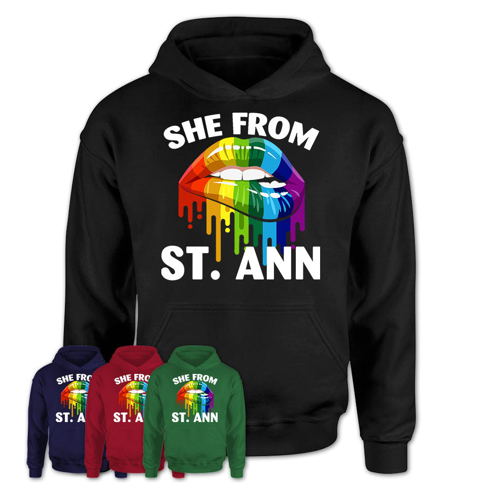 She From St. Ann Missouri T-Shirt LGBT Pride Sexy Lips Gift Shirt