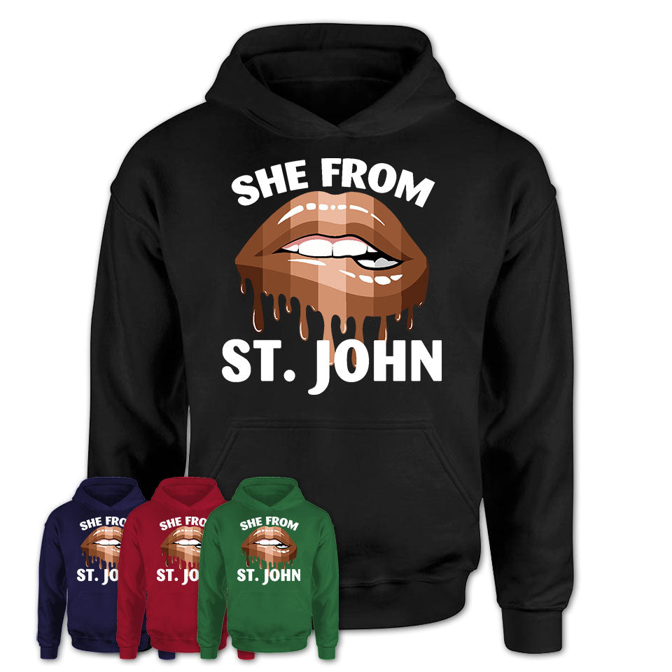 She From St. John Indiana T-Shirt Black Lives Matter Sexy Lips Girl Shirt