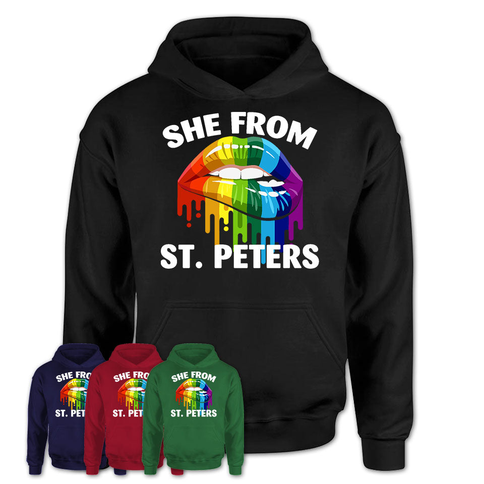 She From St. Peters Missouri T-Shirt LGBT Pride Sexy Lips Gift Shirt