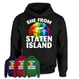 She From Staten Island New York T-Shirt LGBT Pride Sexy Lips Gift Shirt