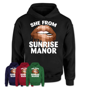 She From Sunrise Manor Nevada T-Shirt Black Lives Matter Sexy Lips Girl Shirt
