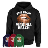 She From Virginia Beach Virginia T-Shirt Black Lives Matter Sexy Lips Girl Shirt