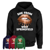 She From West Springfield Massachusetts T-Shirt Black Lives Matter Sexy Lips Girl Shirt