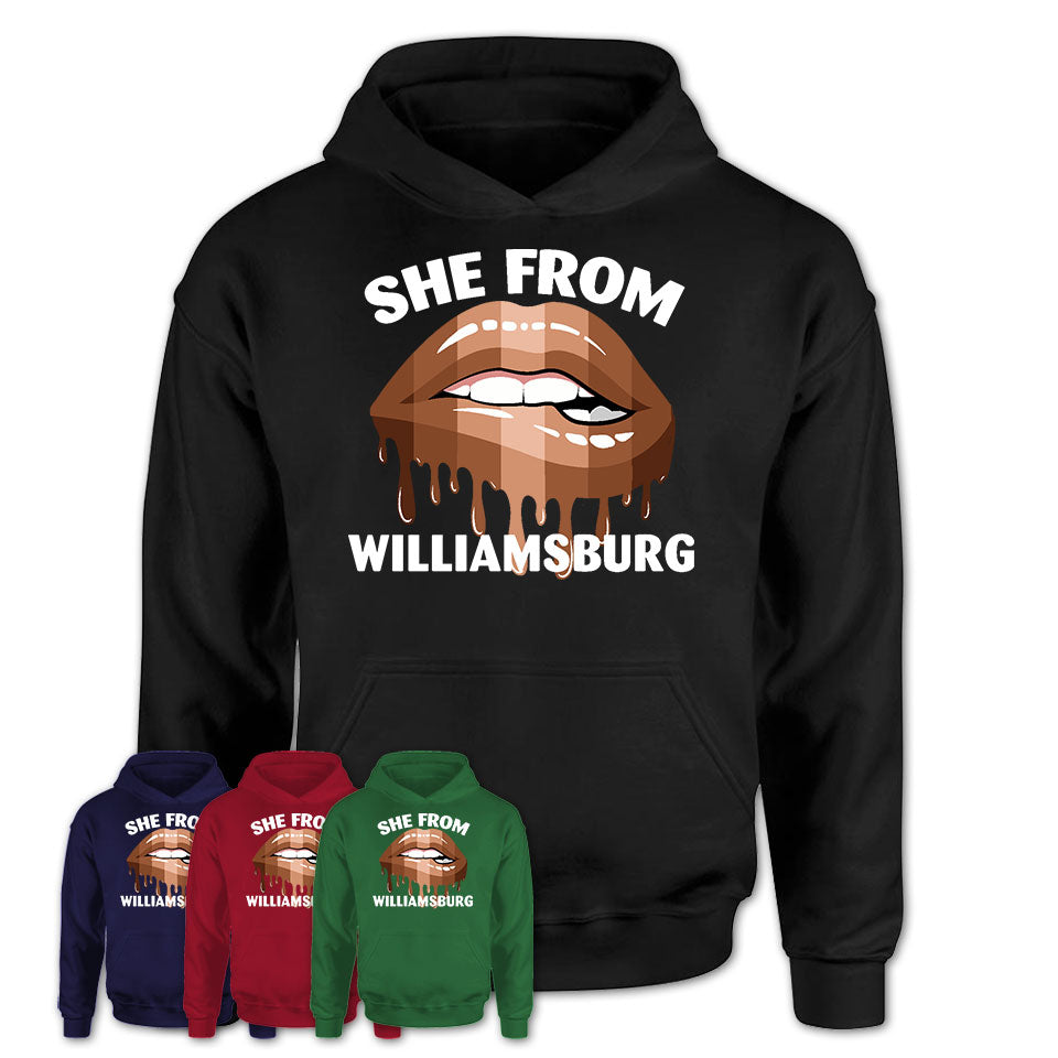 She From Williamsburg Virginia T-Shirt Black Lives Matter Sexy Lips Girl Shirt