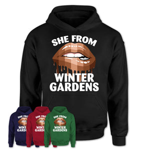 She From Winter Gardens California T-Shirt Black Lives Matter Sexy Lips Girl Shirt
