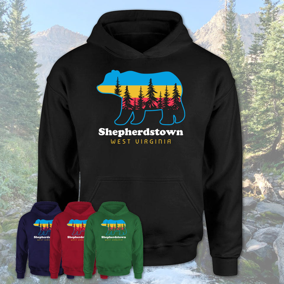 Shepherdstown West Virginia Funny Mountain Hiking Camping Adventure Bear Pattern Vintage Gift Shirt