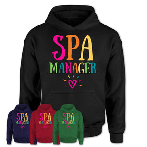 Spa Manager Rainbow Lettering Heart Shirt, Employee Appreciation Gifts