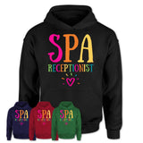 Spa Receptionist Rainbow Lettering Heart Shirt, Employee Appreciation Gifts
