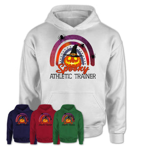 Spooky Athletic Trainer Shirt, Halloween Rainbow Shirt for Women, Funny Pumpkin Shirt for Athletic Trainer, Halloween Gift