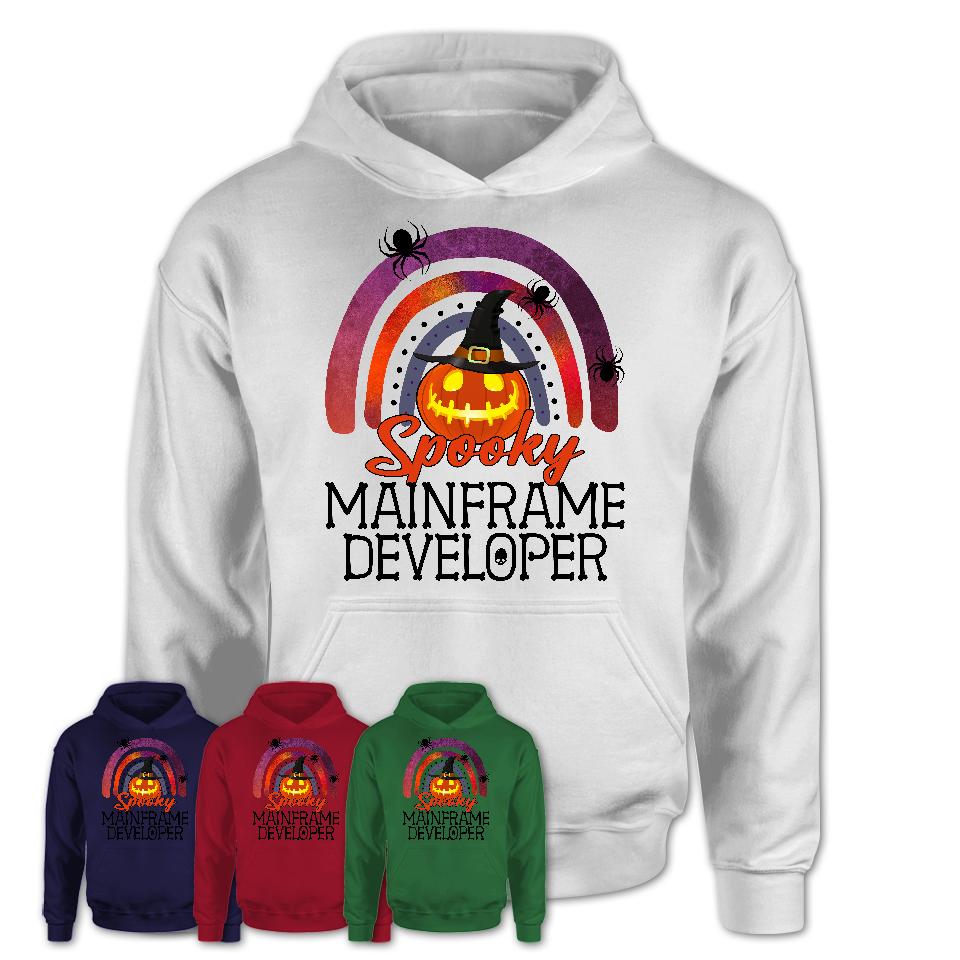 Spooky Mainframe Developer Shirt, Halloween Rainbow Shirt for Women, Funny Pumpkin Shirt for Mainframe Developer, Halloween Gift
