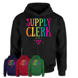 Supply Clerk Rainbow Lettering Heart Shirt, Employee Appreciation Gifts