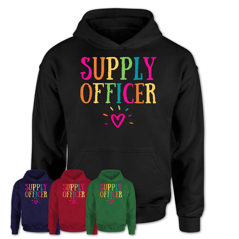 Supply Officer Rainbow Lettering Heart Shirt, Employee Appreciation Gifts
