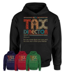 Tax Director Definition Vintage Retro Colors Shirt, Coworker Birthday Gift TShirt