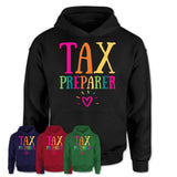 Tax Preparer Rainbow Lettering Heart Shirt, Employee Appreciation Gifts
