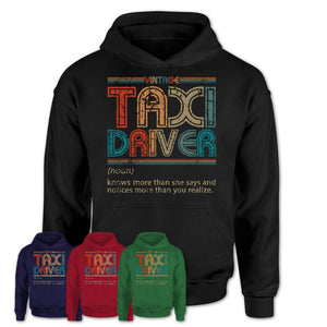 Taxi Driver Definition Vintage Retro Colors Shirt, Coworker Birthday Gift TShirt