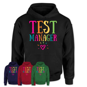 Test Manager Rainbow Lettering Heart Shirt, Employee Appreciation Gifts