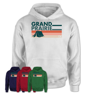 Texas Grand Prairie Camping Shirt for Family Teammates Vintage Retro Colors