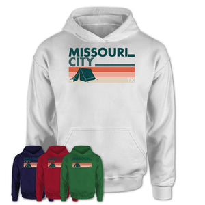 Texas Missouri City Camping Shirt for Family Teammates Vintage Retro Colors