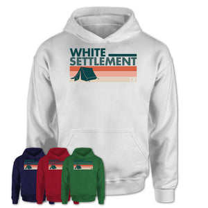 Texas White Settlement Camping Shirt for Family Teammates Vintage Retro Colors
