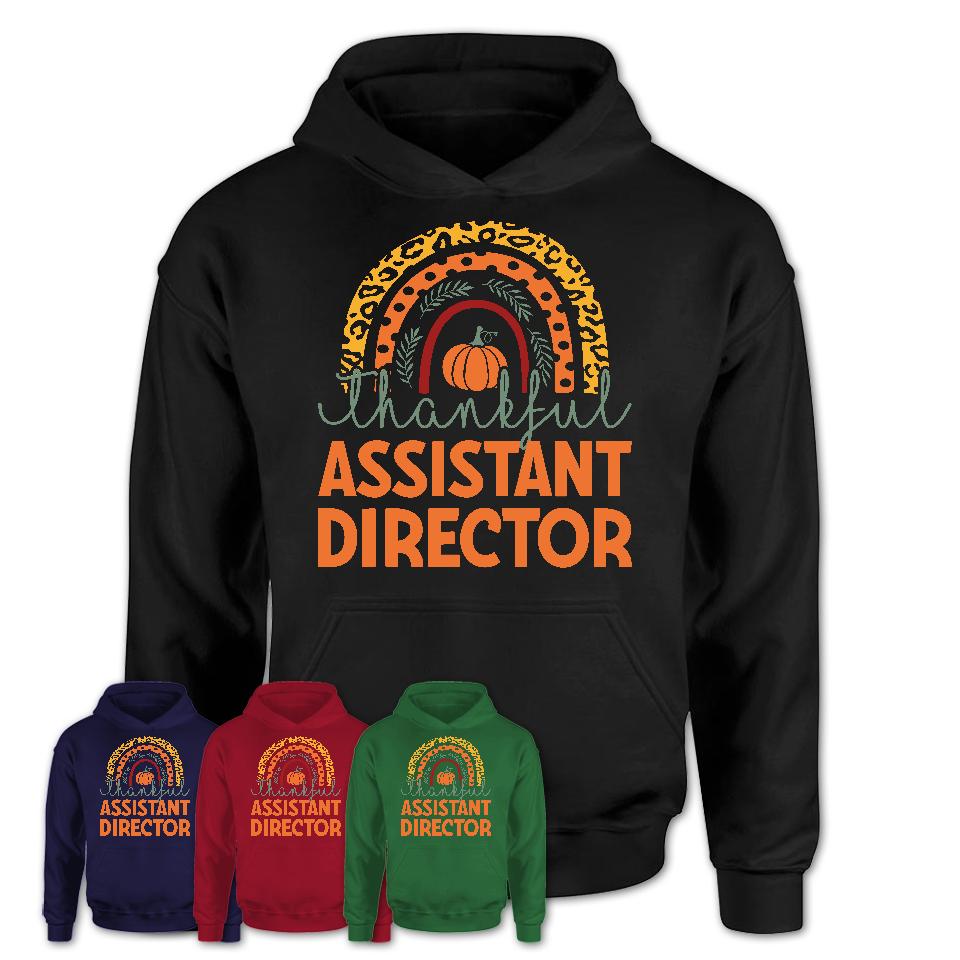 Thankful Assistant Director Shirt, Pumpkin Rainbow Sweater for Fall Lovers, Thanksgiving Gift for Assistant Director Women