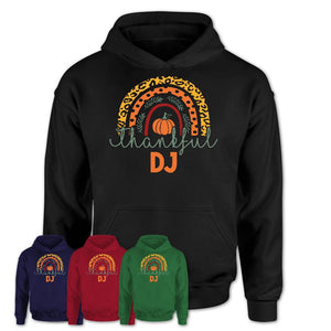 Thankful DJ Shirt, Pumpkin Rainbow Sweater for Fall Lovers, Thanksgiving Gift for DJ Women