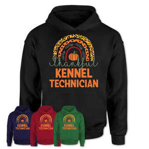 Thankful Kennel Technician Shirt, Pumpkin Rainbow Sweater for Fall Lovers, Thanksgiving Gift for Kennel Technician Women