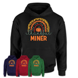 Thankful Miner Shirt, Pumpkin Rainbow Sweater for Fall Lovers, Thanksgiving Gift for Miner Women