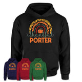 Thankful Porter Shirt, Pumpkin Rainbow Sweater for Fall Lovers, Thanksgiving Gift for Porter Women