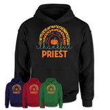 Thankful Priest Shirt, Pumpkin Rainbow Sweater for Fall Lovers, Thanksgiving Gift for Priest Women