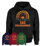 Thankful Sas Programmer Shirt, Pumpkin Rainbow Sweater for Fall Lovers, Thanksgiving Gift for Sas Programmer Women
