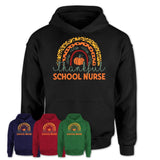 Thankful School Nurse Shirt, Pumpkin Rainbow Sweater for Fall Lovers, Thanksgiving Gift for School Nurse Women