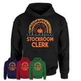 Thankful Stockroom Clerk Shirt, Pumpkin Rainbow Sweater for Fall Lovers, Thanksgiving Gift for Stockroom Clerk Women