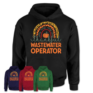 Thankful Wastewater Operator Shirt, Pumpkin Rainbow Sweater for Fall Lovers, Thanksgiving Gift for Wastewater Operator Women
