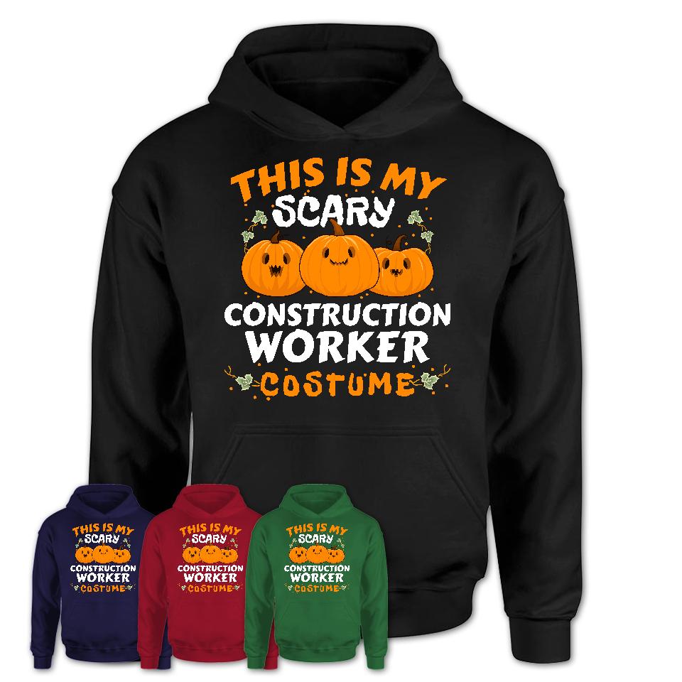This Is My Scary Construction Worker Costume, Halloween Pumpkin Shirt, Funny Coworker Gift
