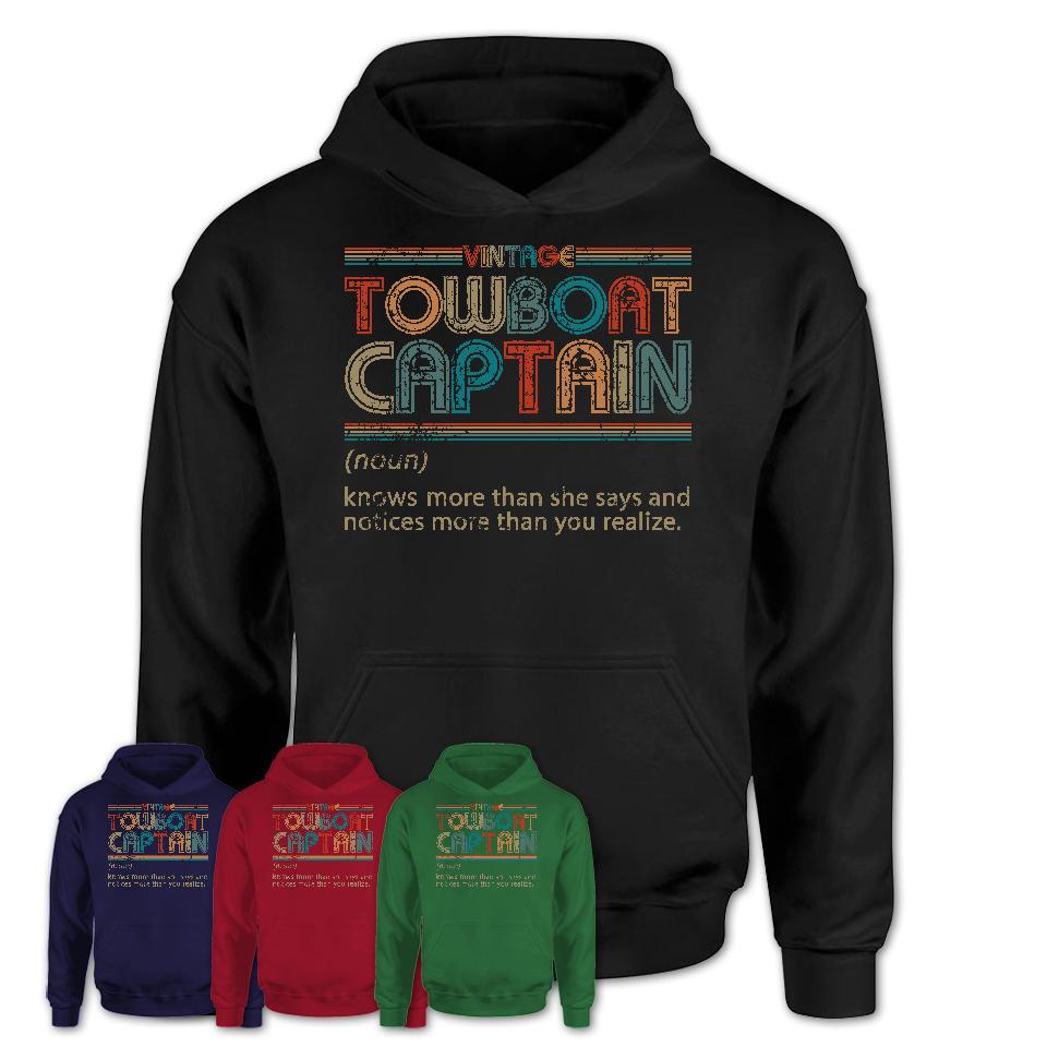 Towboat Captain Definition Vintage Retro Colors Shirt, Coworker Birthday Gift TShirt