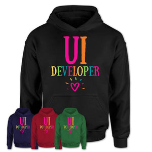 Ui Developer Rainbow Lettering Heart Shirt, Employee Appreciation Gifts