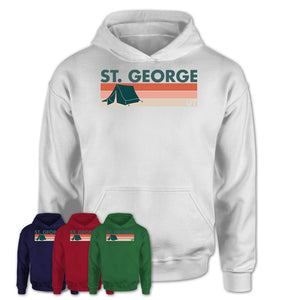 Utah St. George Camping Shirt for Family Teammates Vintage Retro Colors