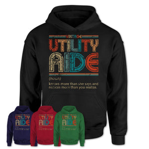 Utility Aide Definition Vintage Retro Colors Shirt, Coworker Birthday Gift TShirt