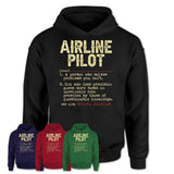 Vintage Airline Pilot Definition Shirt, Funny Coworker Gift Idea for Airline Pilot, New Job Gift