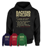 Vintage Backend Developer Definition Shirt, Funny Coworker Gift Idea for Backend Developer, New Job Gift