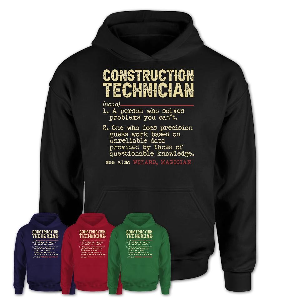 Vintage Construction Technician Definition Shirt, Funny Coworker Gift Idea for Construction Technician, New Job Gift