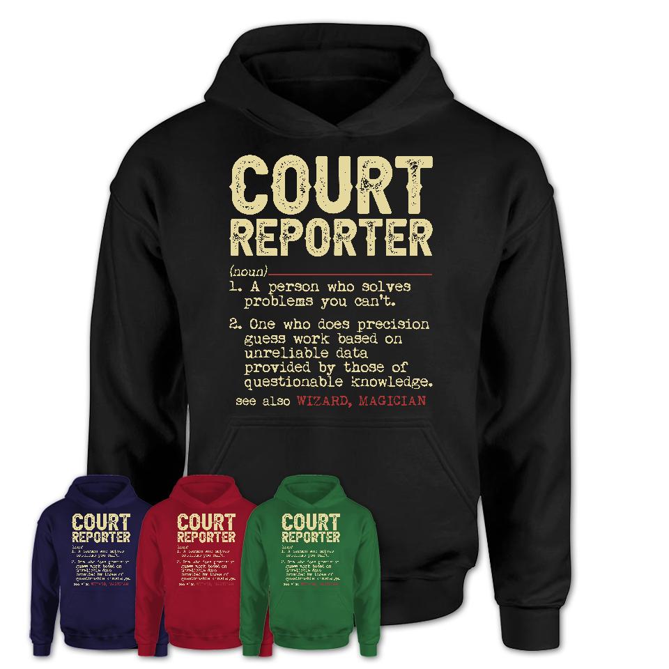 Vintage Court Reporter Definition Shirt, Funny Coworker Gift Idea for Court Reporter, New Job Gift