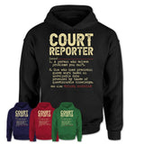 Vintage Court Reporter Definition Shirt, Funny Coworker Gift Idea for Court Reporter, New Job Gift