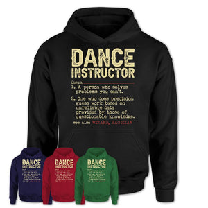 Vintage Dance Instructor Definition Shirt, Funny Coworker Gift Idea for Dance Instructor, New Job Gift