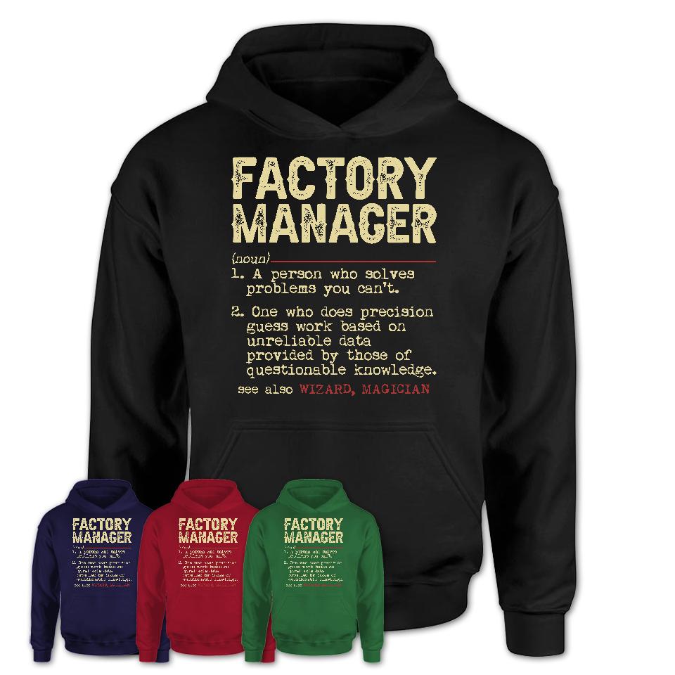 Vintage Factory Manager Definition Shirt, Funny Coworker Gift Idea for Factory Manager, New Job Gift