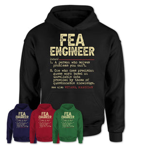 Vintage Fea Engineer Definition Shirt, Funny Coworker Gift Idea for Fea Engineer, New Job Gift
