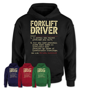 Vintage Forklift Driver Definition Shirt, Funny Coworker Gift Idea for Forklift Driver, New Job Gift