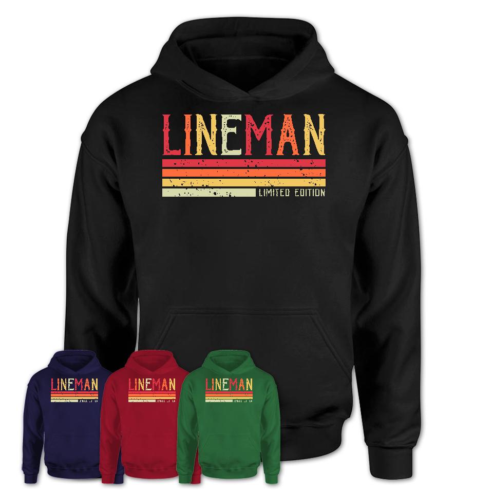 Vintage Lineman Limited Edition Job Shirt, Coworker Birthday Gift Idea